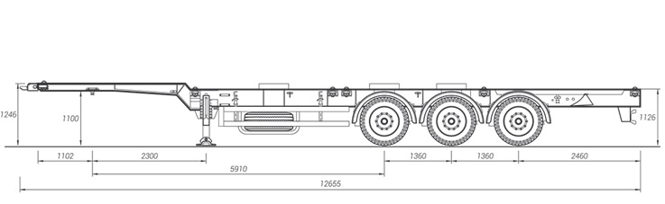 Полуприцеп-контейнеровоз низкорамный Grunwald Gr-VCSt Low-bed