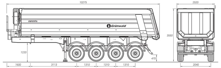 Grunwald самосвальный полуприцеп Gr-TSt 4-axle V=38